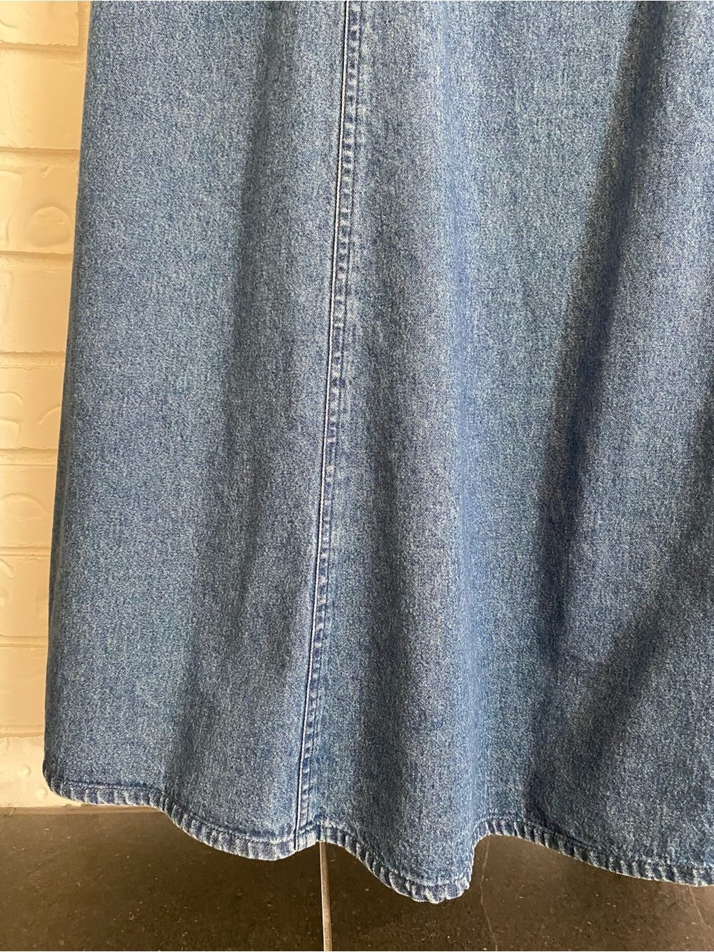 VTG 90s 100% Cotton Cool Plus Denim Button Front Midi Dress Embroidered XL Y2K - Picture 10 of 16